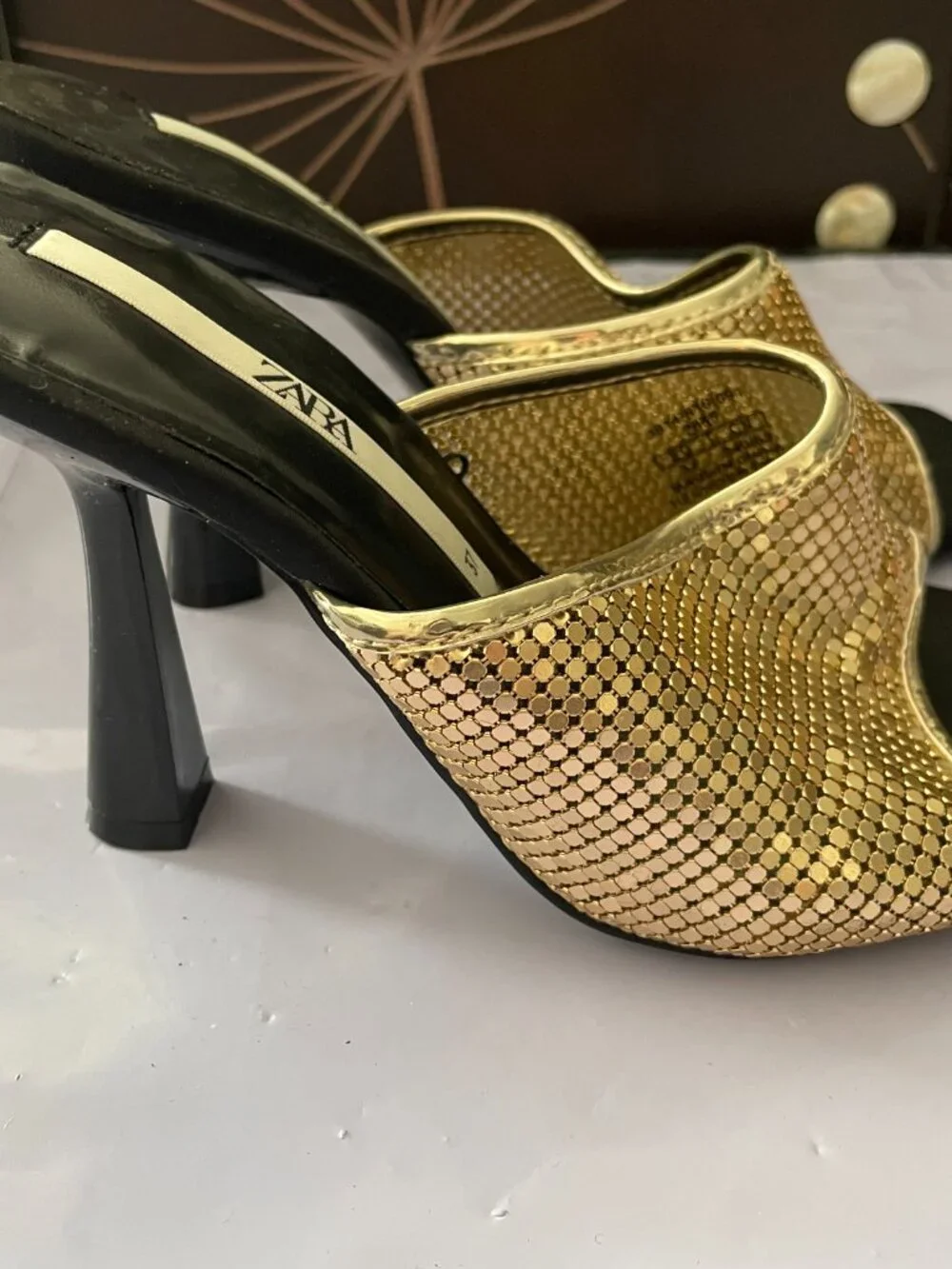 Zara Gold Mesh/Chainmail Sandals - Picture 5 of 5